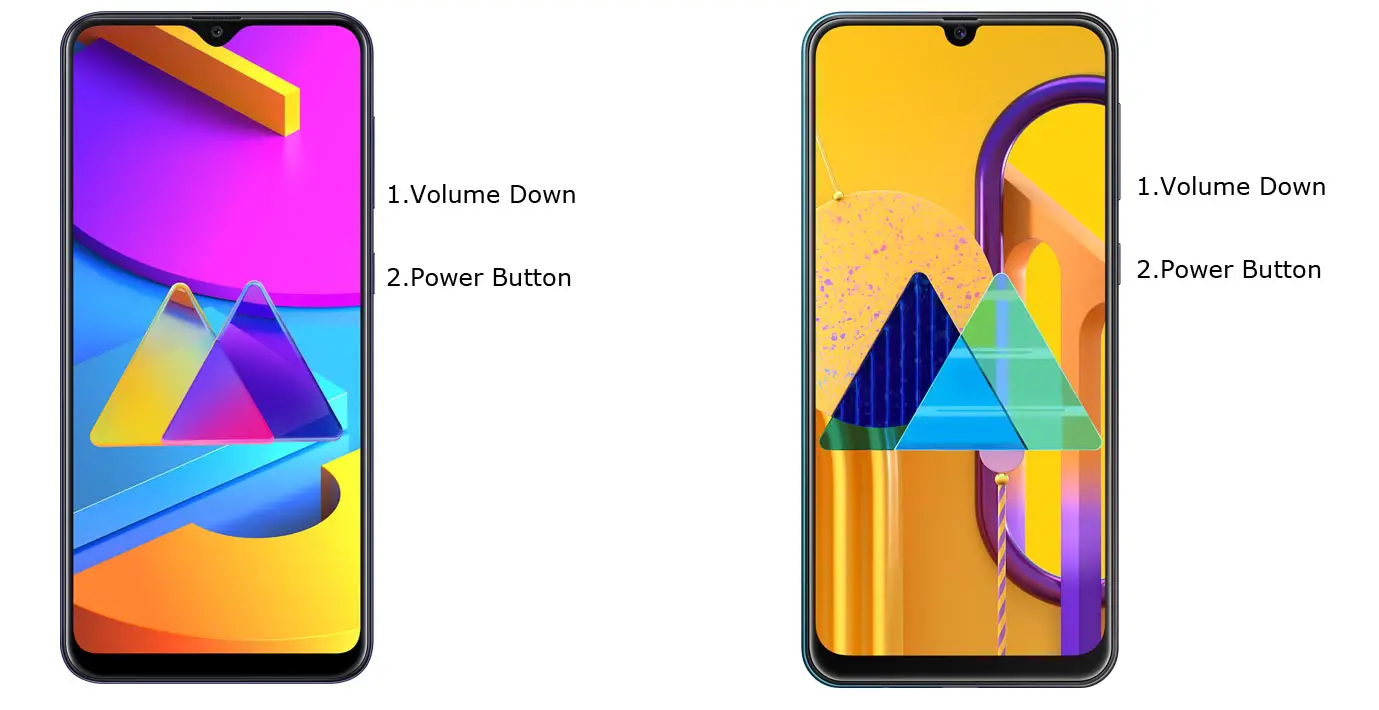 Samsung M10s M30s Screenshot Key Combinations