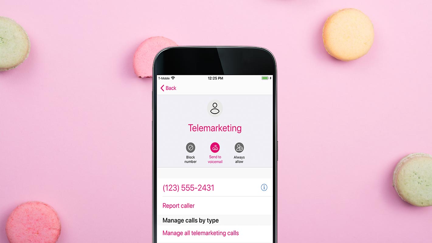 T-Mobile Name ID with Pink Cookies Background