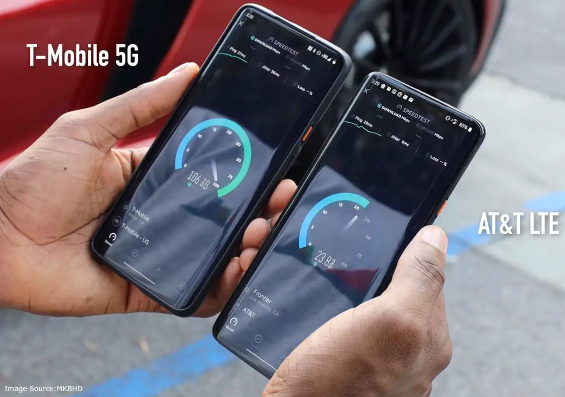 ATT and T-Mobile 5G Speed Test Compare