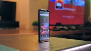 Asus ROG Phone on the Table in Standing Position