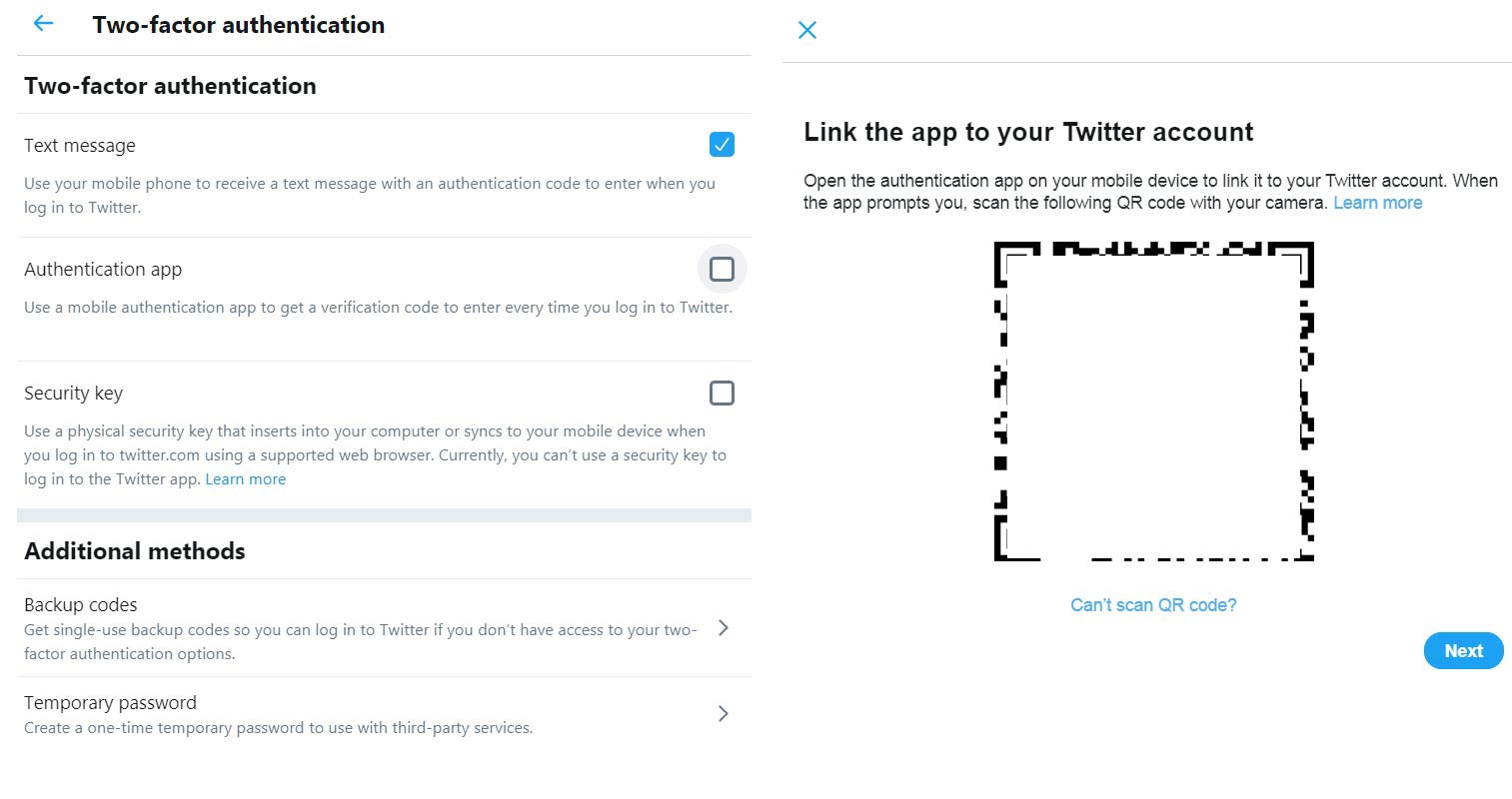 Authetication App QR Code Scan Twitter
