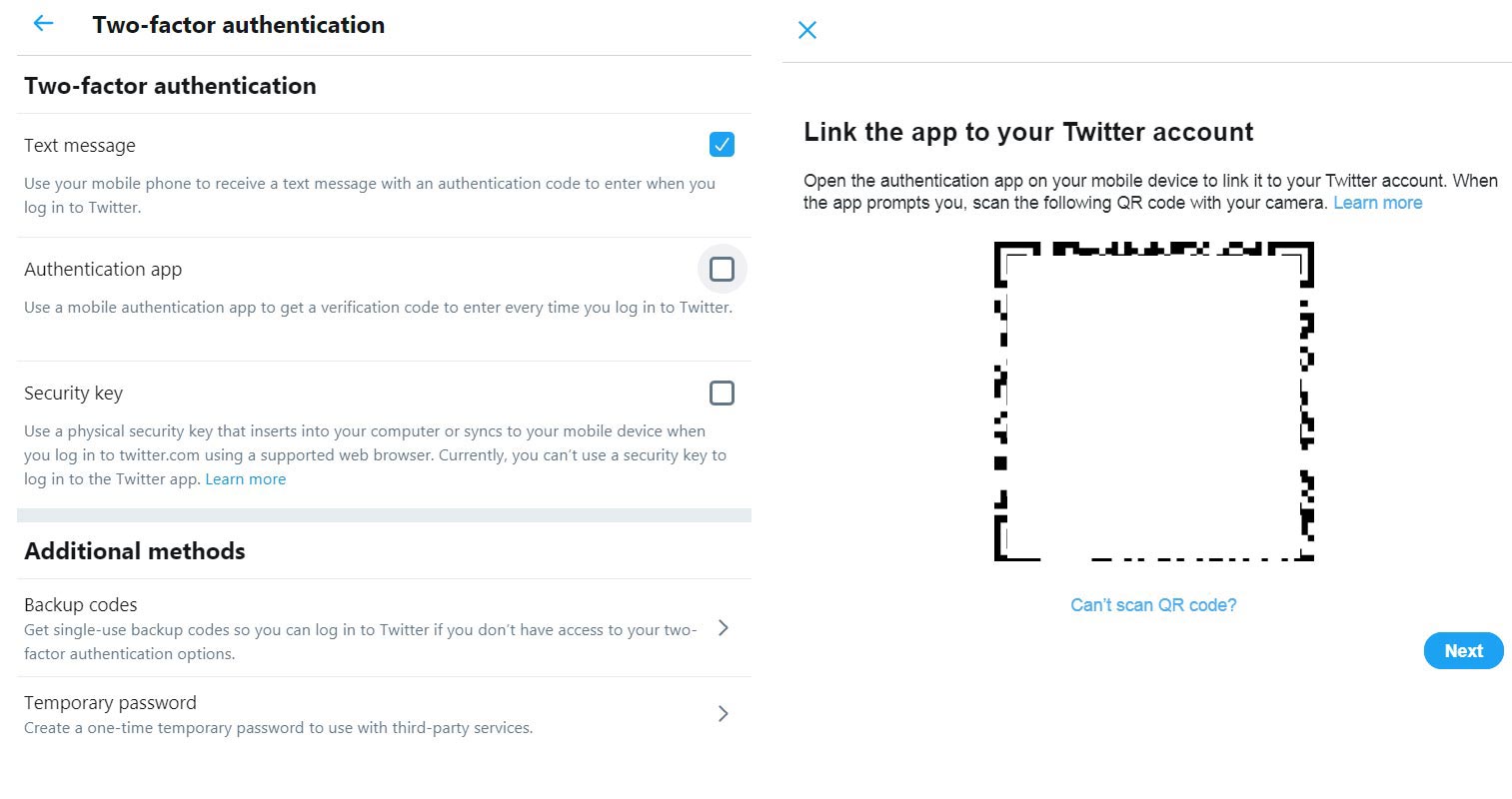 Authetication App QR Code Scan Twitter