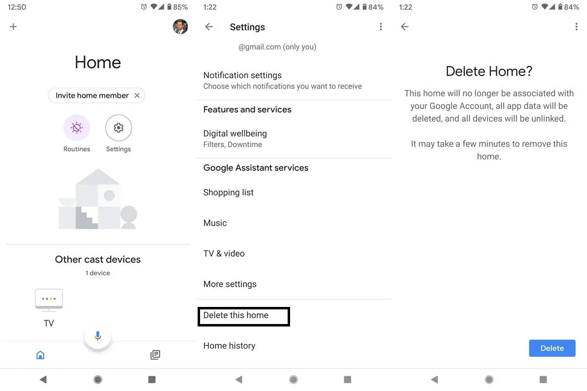 Delete Google Home From Your Account