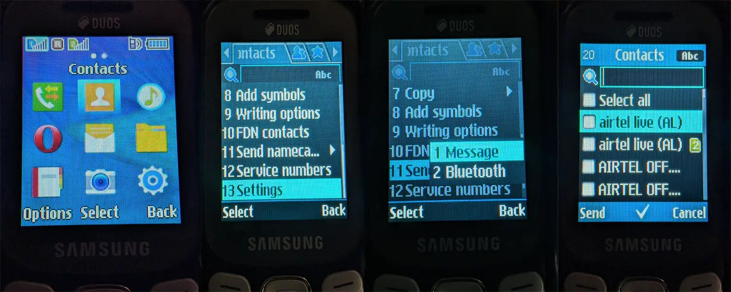 Export Contacts Basic Feature Phone