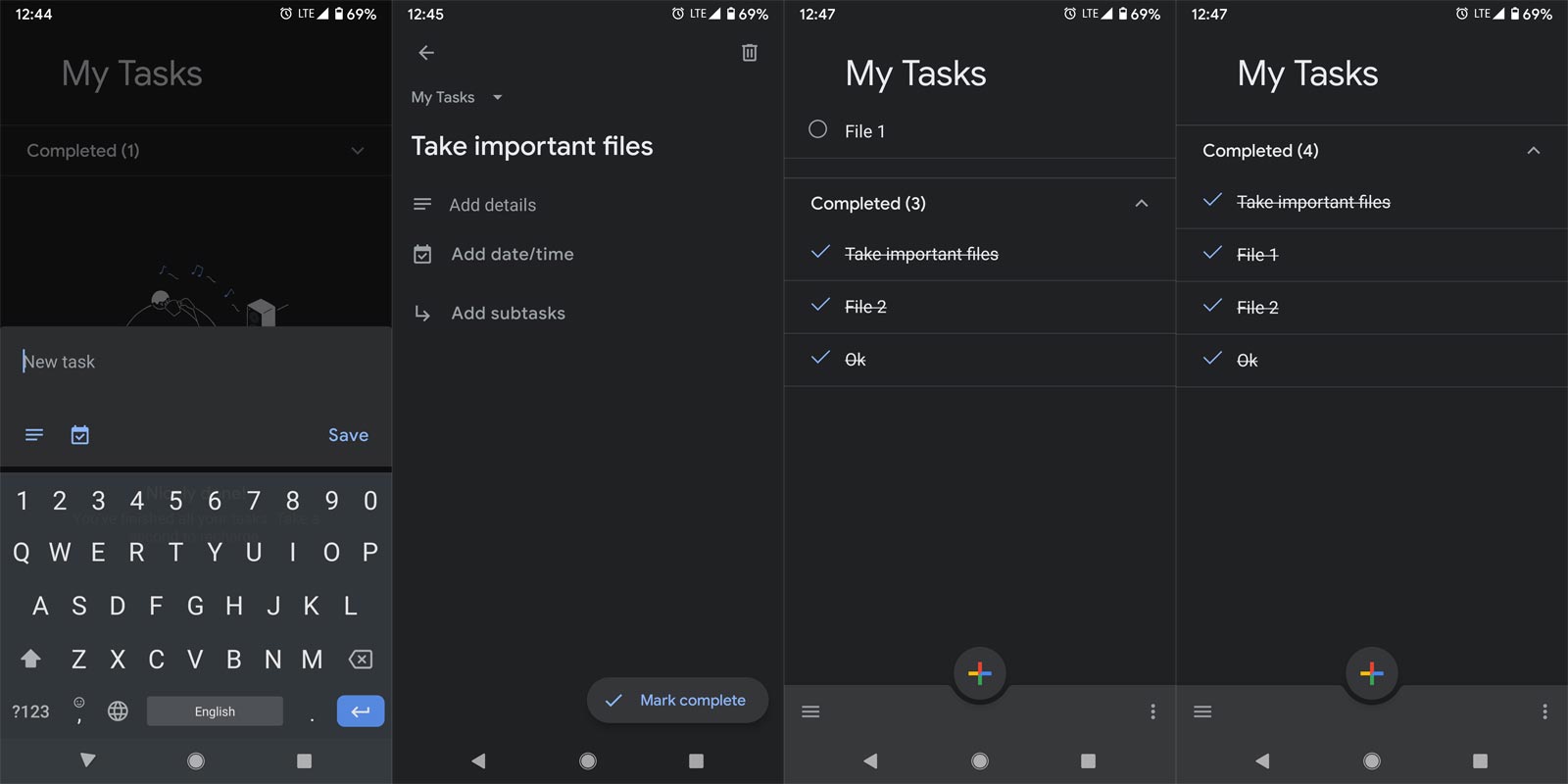 Google My Tasks App Screenshots