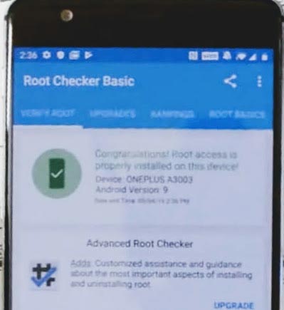OnePlus 3 Root Checker Result