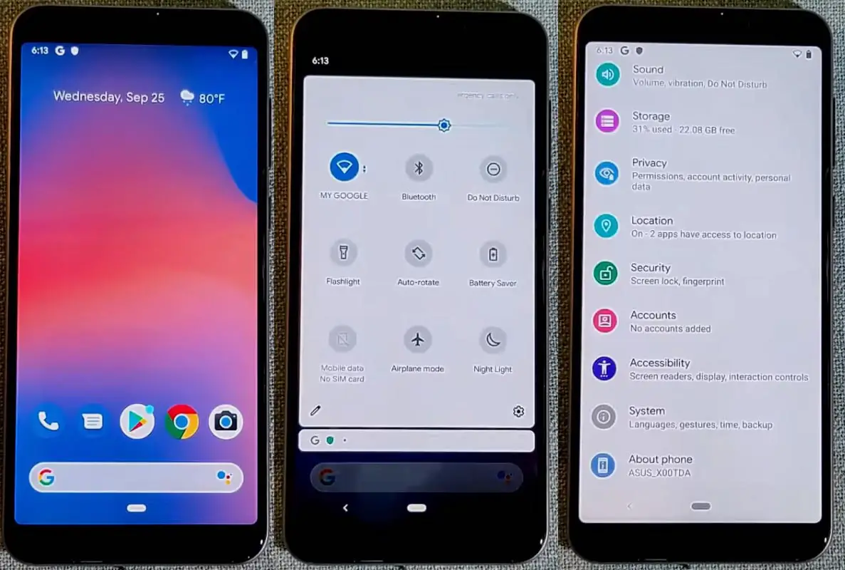 Pixel Experience Android 10 Screenshots of Asus Zenfone Max Pro M1