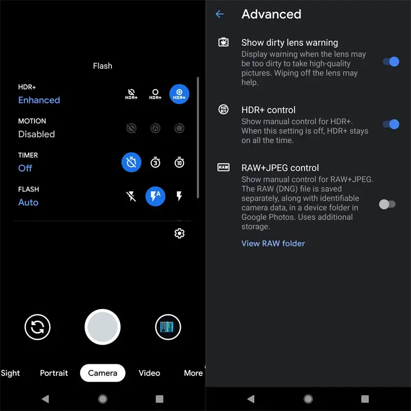 RAW and JPEG Image Enable Pixel Phones