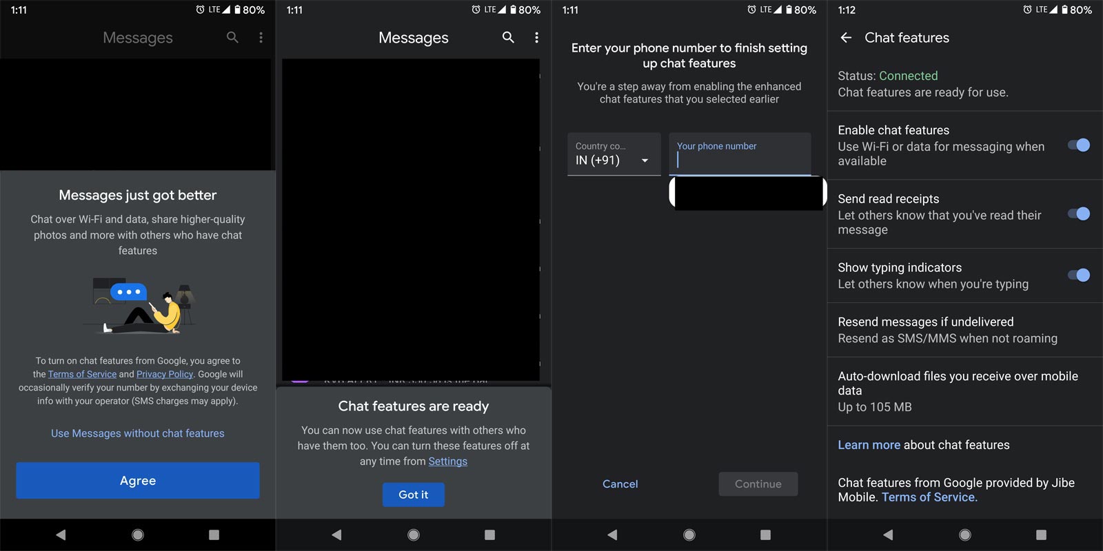 RCS Messaging Chat Features