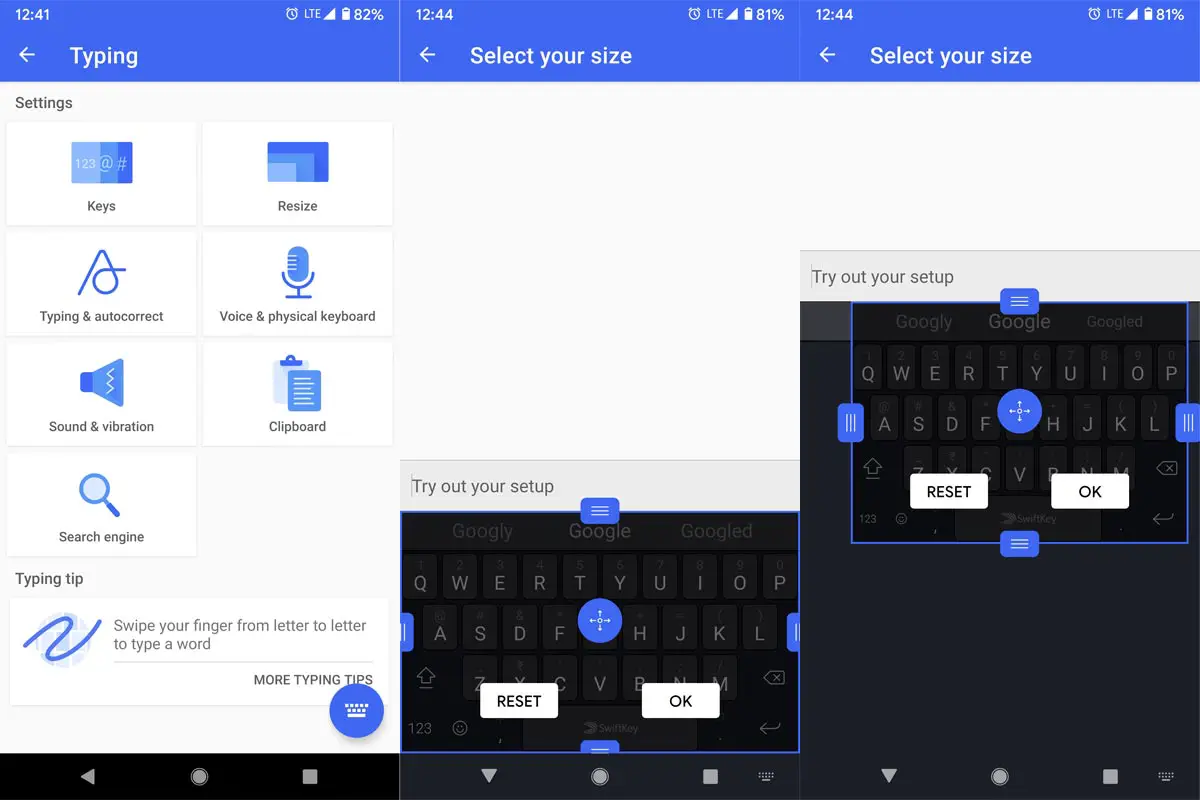 Resize SwiftKey