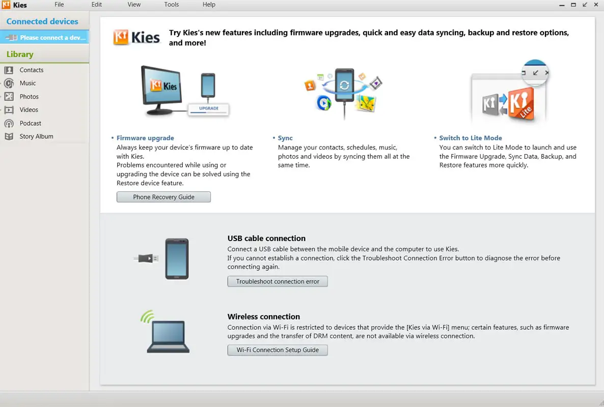 Samsung Kies USB Connect Mobile