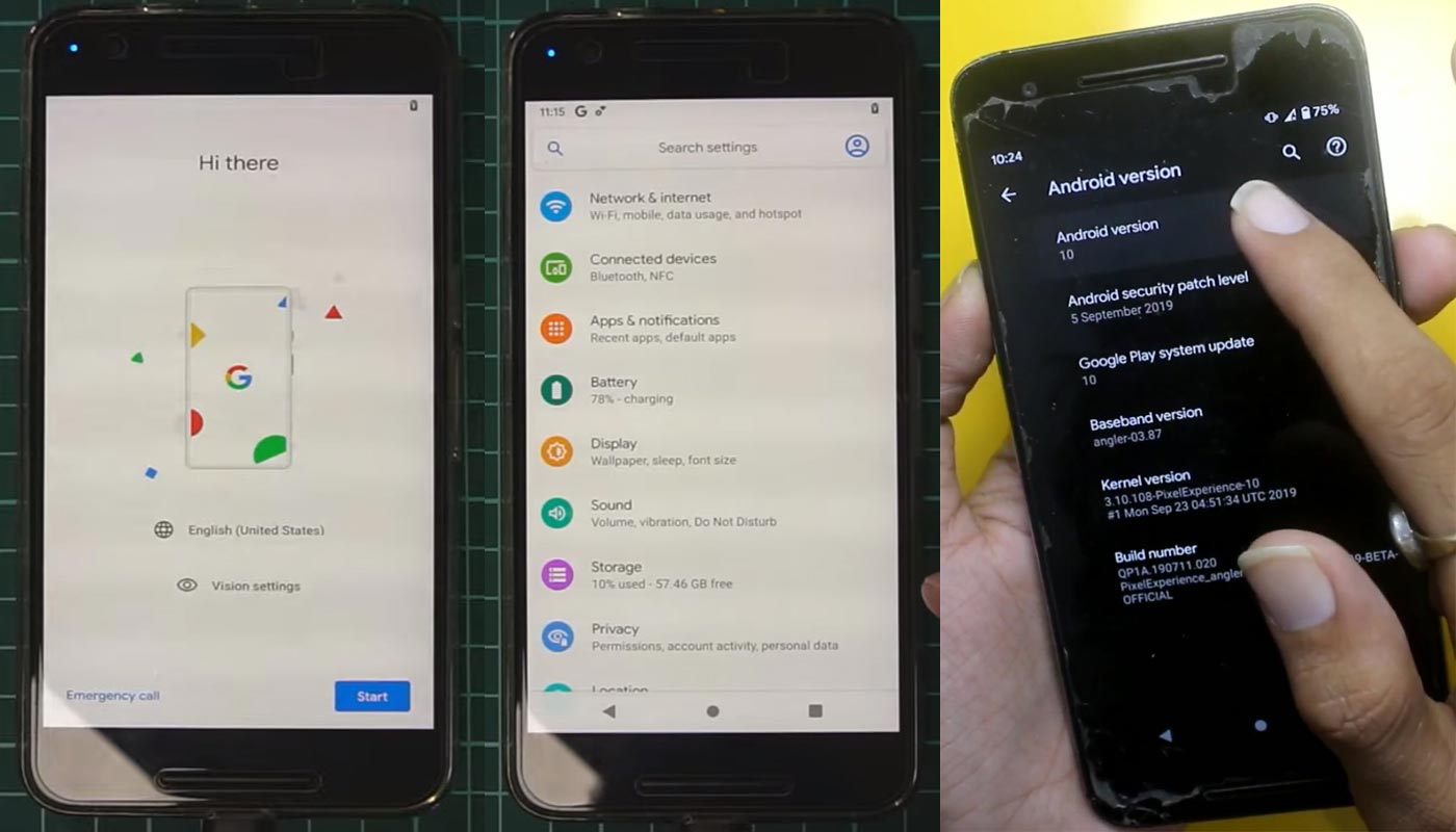 Screenshots of Pixel Experience Android 10 Nexus 6P