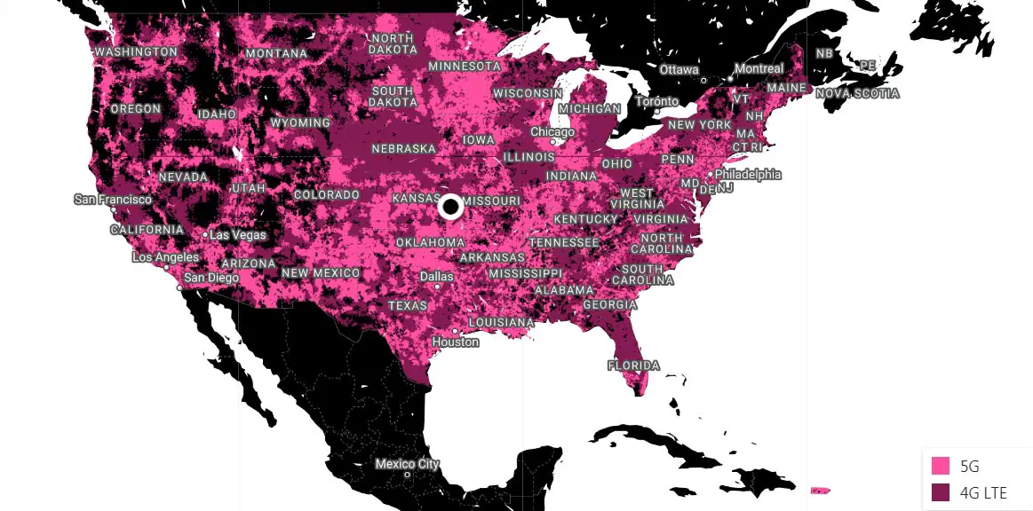 T-Mobile 5G Coverage Area