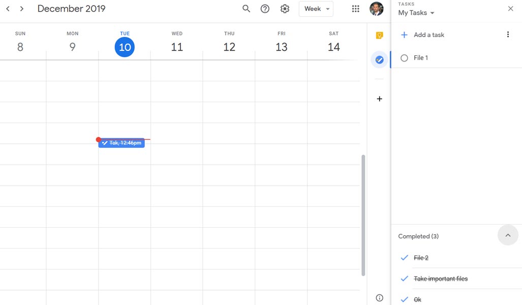 Tasks in Google Calendar