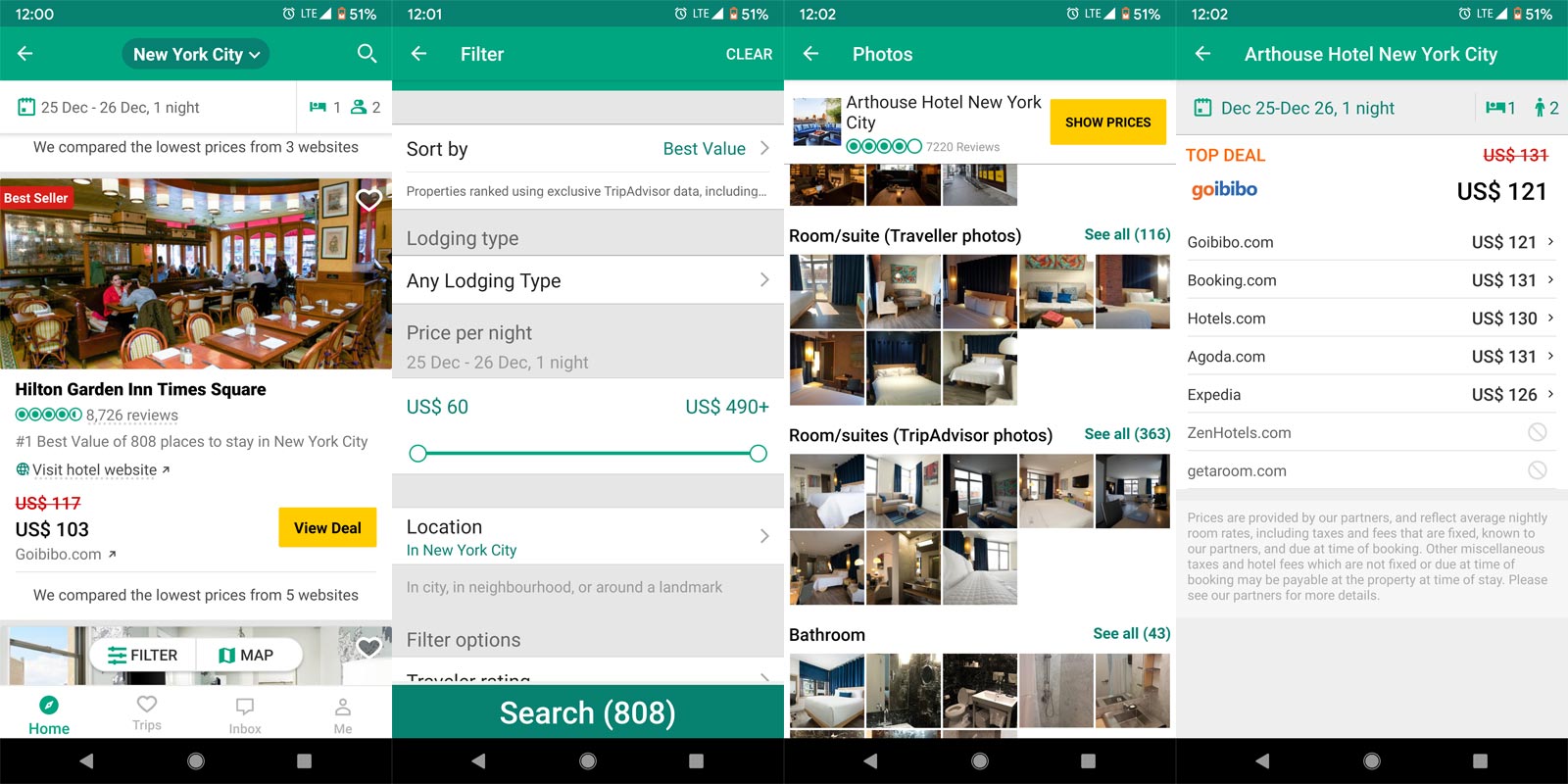 Tripadvisr Hotel Booking App Screenshots