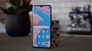 Xiaomi Mi Note 10 on the Table in Front Position