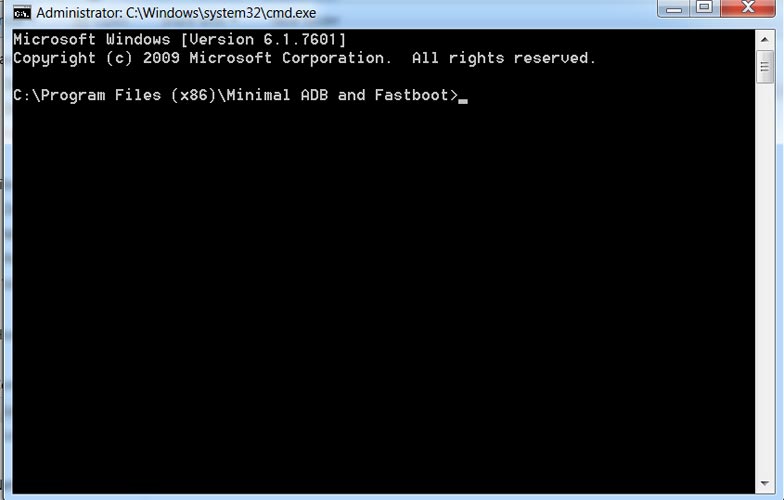 fastboot command screen