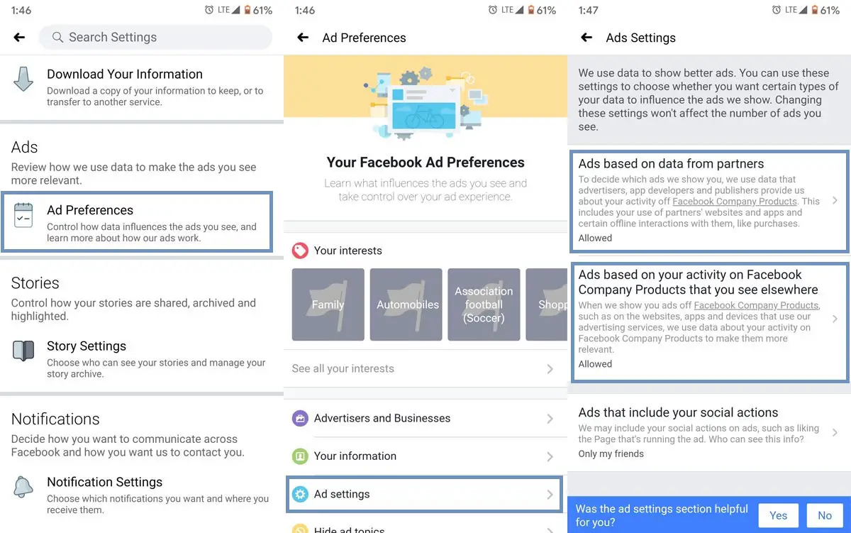 Ad Preferences Facebook