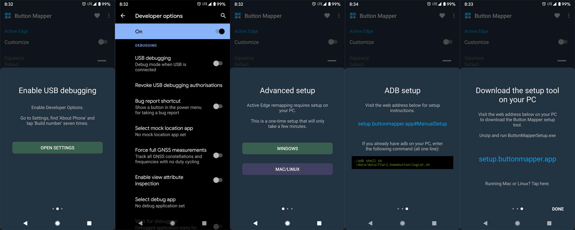 Button Mapper adb setup Screenshots