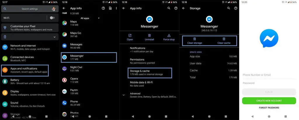 how to logout of fb messenger on android