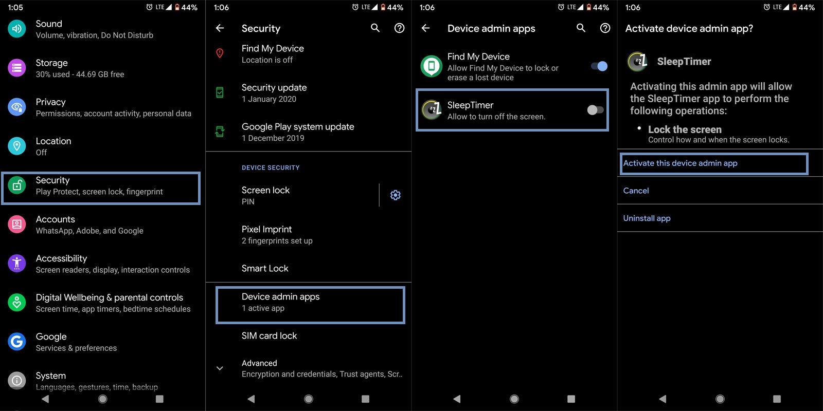 Enable Permissions Sleep Timer App