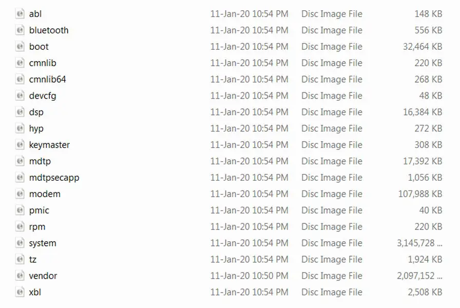 Extracted Firmware Files Xiaomi Mi A2