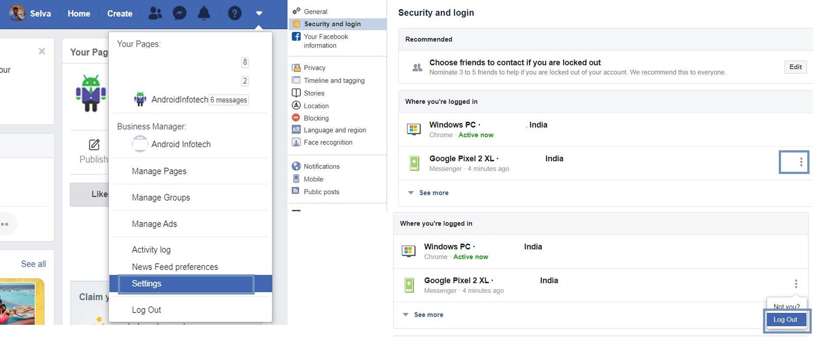 How To Logout Completely From Facebook Messenger Android Infotech