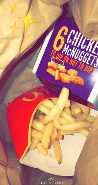 Frendch Fries Photo in Snapchat