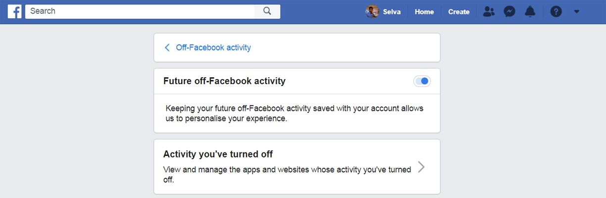 Future off-Facebook activity