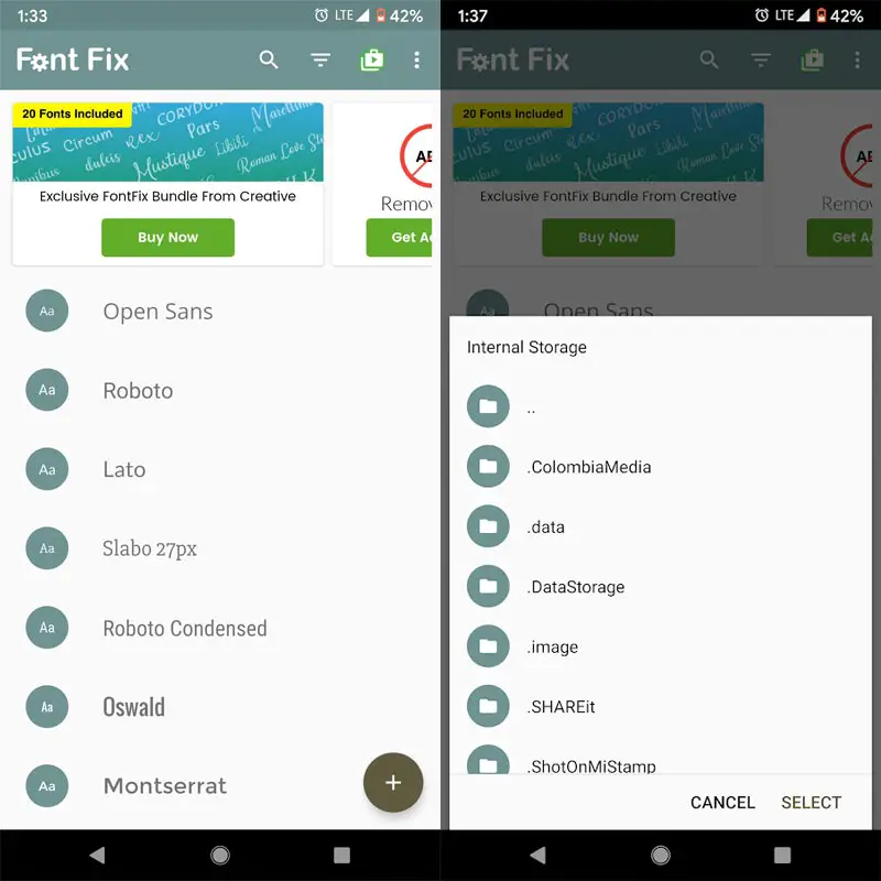 Manually Installing Font in Fontfix App