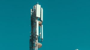 Mobile Tower with Blue Background