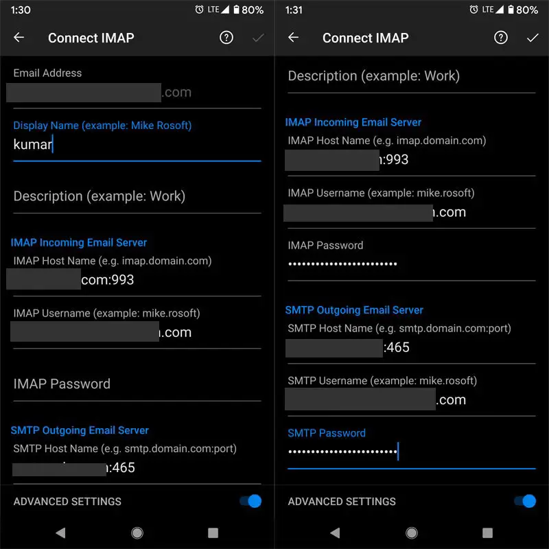 SMTP Setup Microsoft Outlook Android App