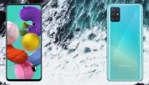 Samsung Galaxy A71 With Sea Wave Background
