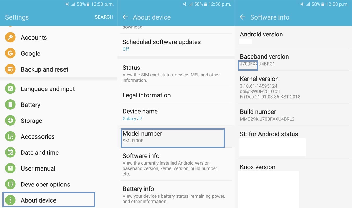 Samsung Mobile Model Number Check