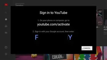 App sign in youtube Chrome Web