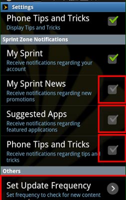 Sprint USSD Settings