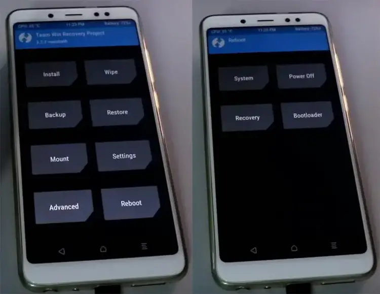 TWRP Recovery - التمهيد العادي لنظام التشغيل