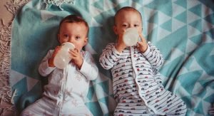 Two Babies Drinking Milk