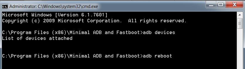 adb reboot command