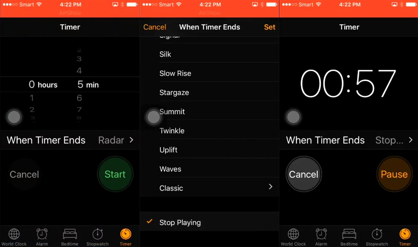 iPhone Timer Screenshots