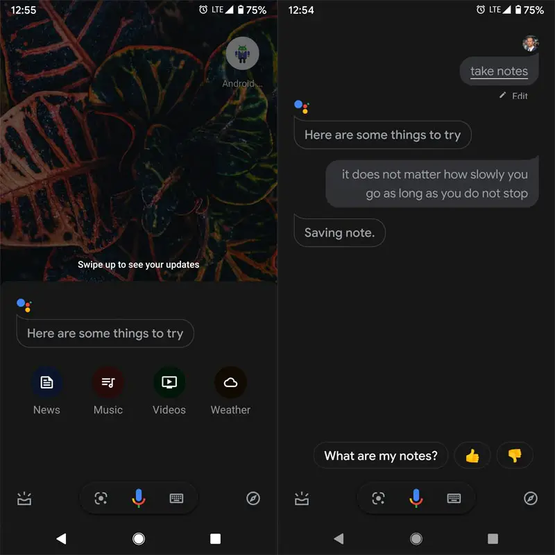 Ask Google Assistant to Take Voice Notes