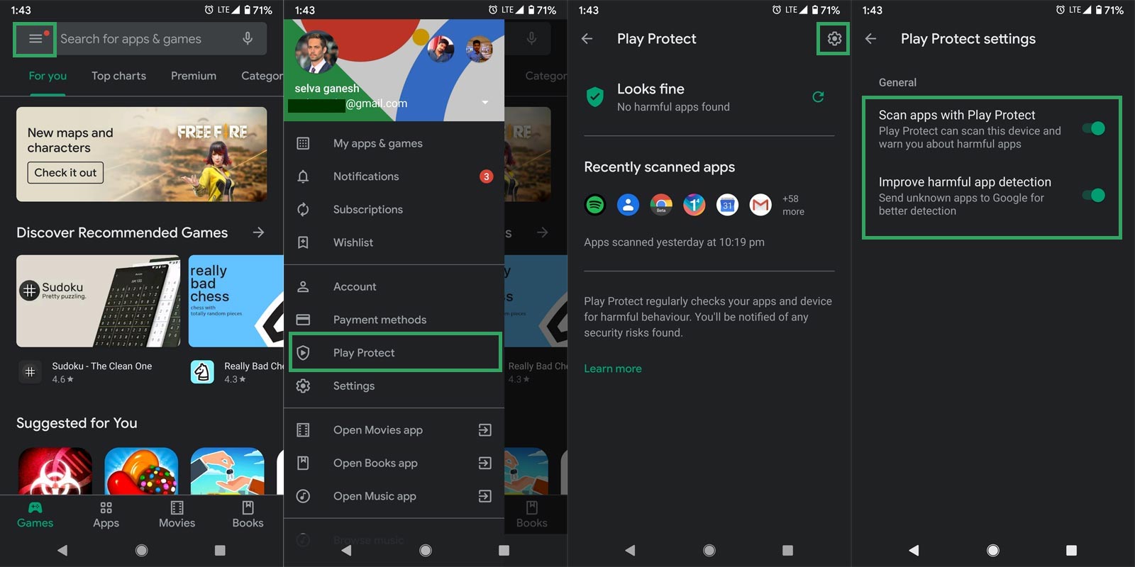 Enable Google Play Protect in Play Store