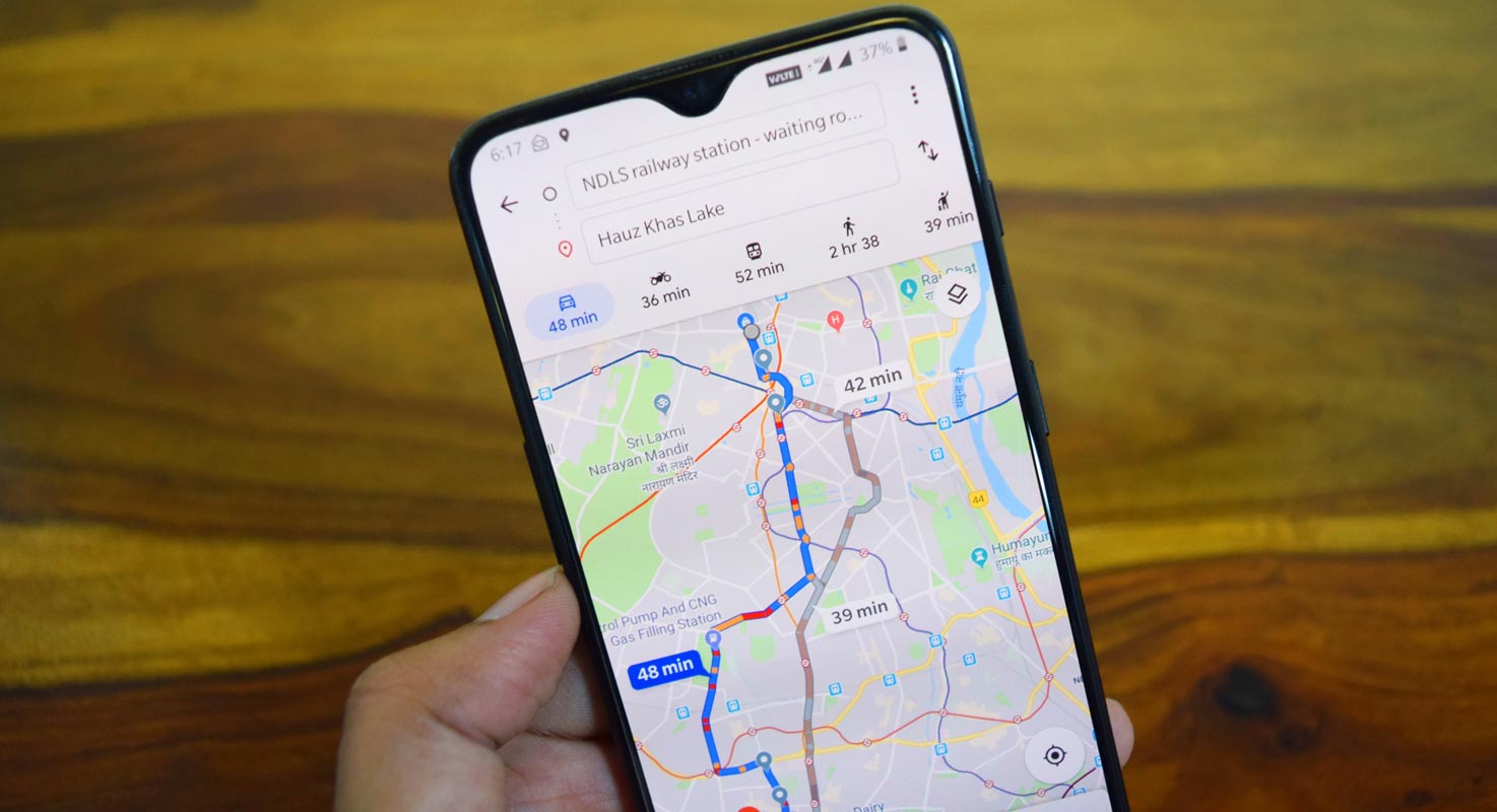Google Maps Opened in Phone