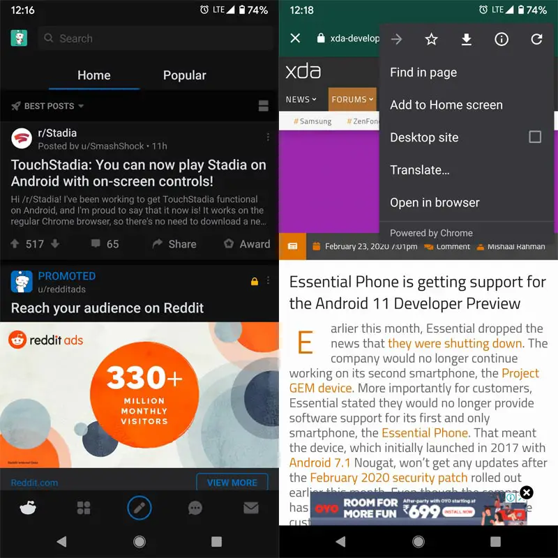 Open in Browser Reddit