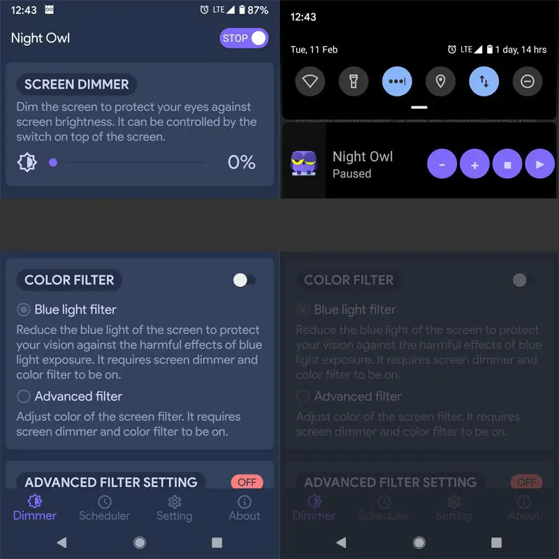 Pause Night Owl Android App