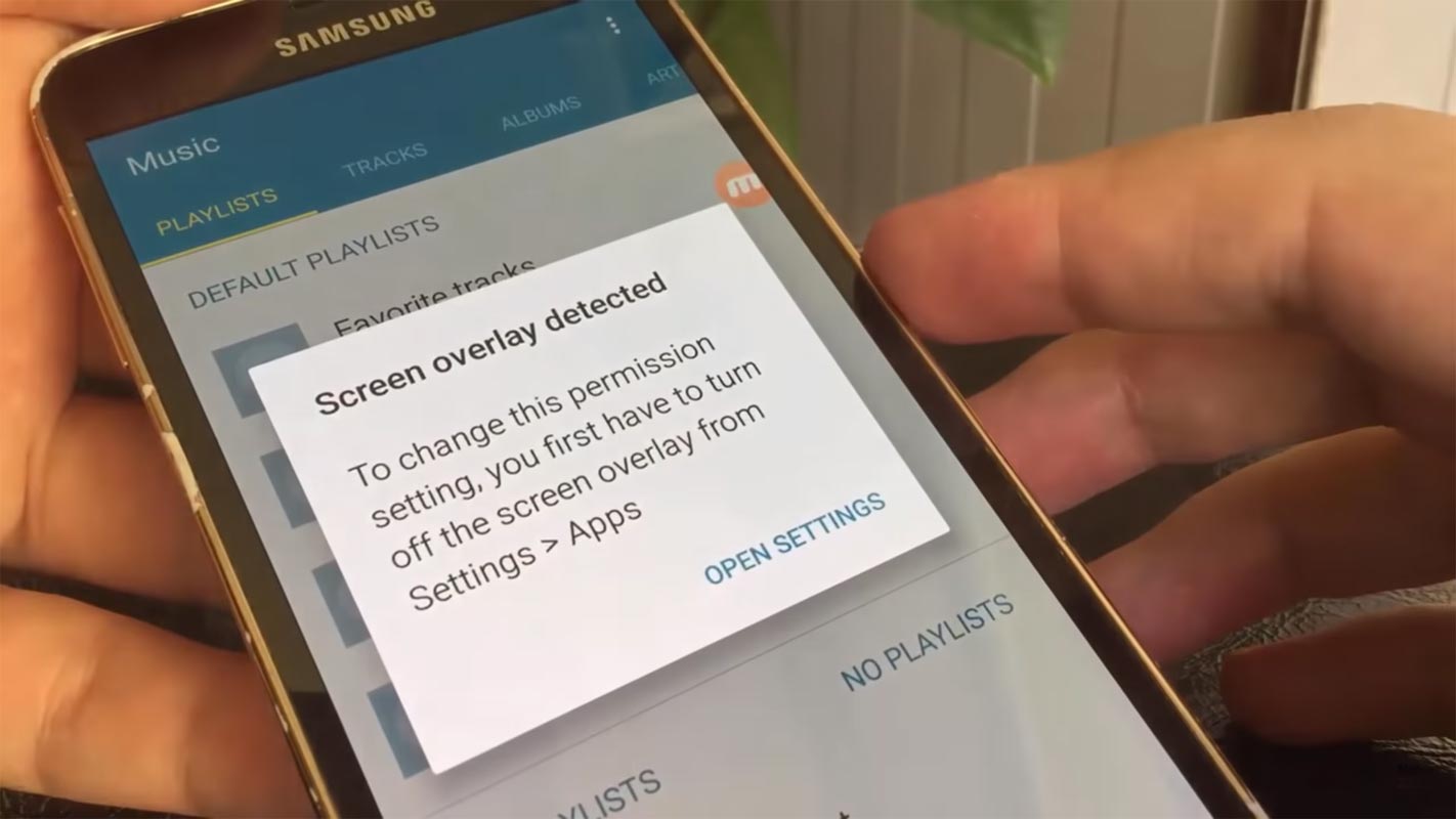 Screen Overlay Detected Error in Samsung Galaxy Mobile
