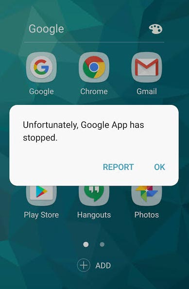 Unfortunately App has stopped notification