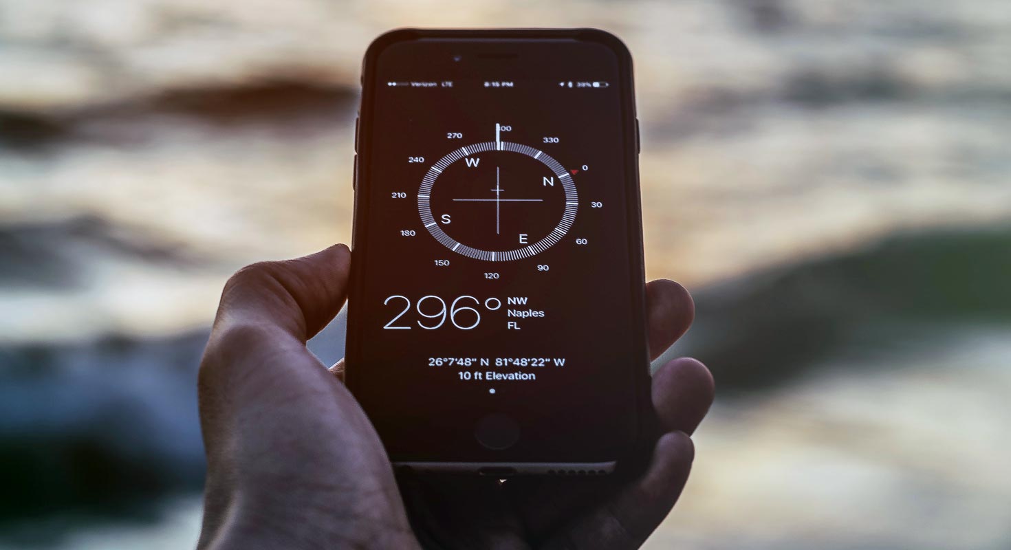 Android Mobile App Compass in Hand