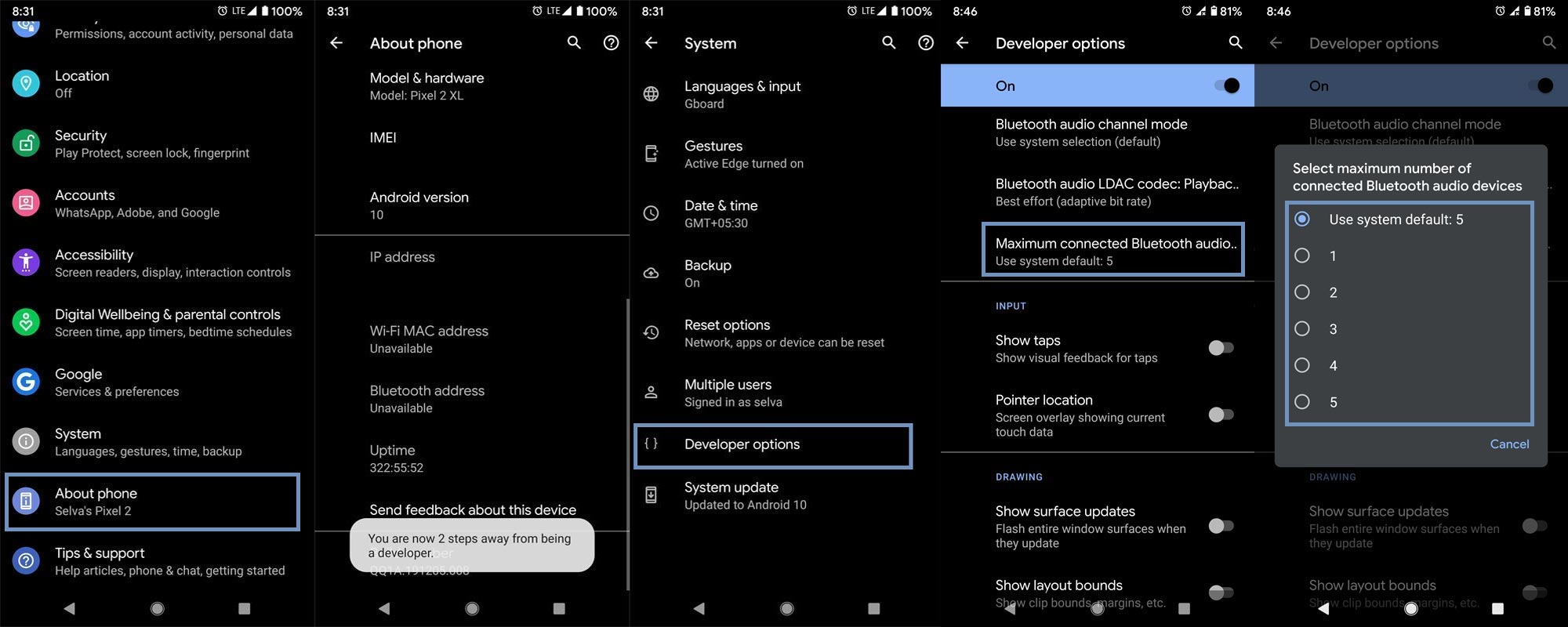 Change Bluetooth Maximum Connectivity Android