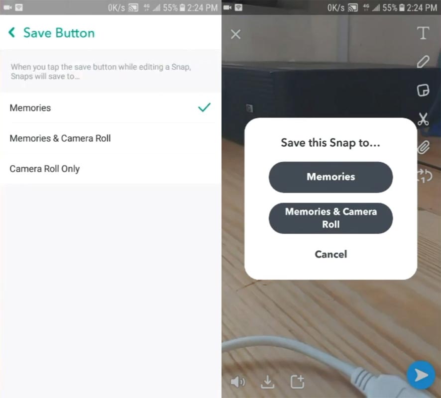 Save Snapchat Memories Videos in Camera Roll